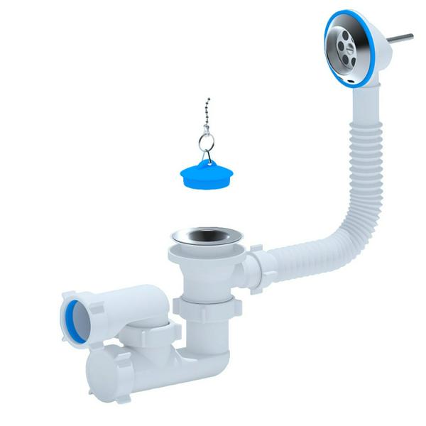 Сифон Ани для ванны с вып. и перел. 1 1/2" регулируемый (E250)