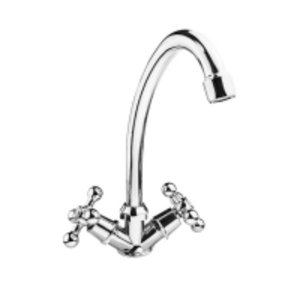 Смеситель МИРАЖ д/кухни 1/2" п/гайку, кер. мах. пласт. TYE-1089 (20/2) крест Арт. BY/V338P