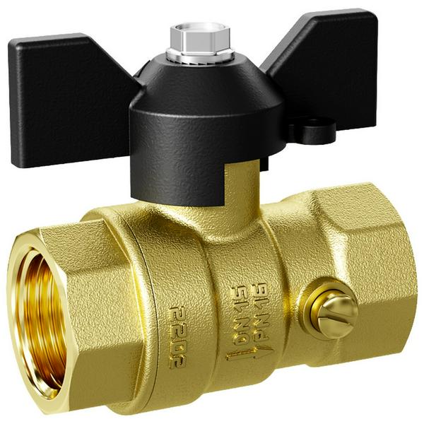 Кран шаровый для подключения манометра ВВ внутренняя резьба 1/2" (G1/2) (LD 44.340.15) уп.30 шт.