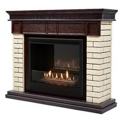 Изображение товара Каминокомплект: Биокамин Firelight BFP/P-2520, портал Bricks 25 камень бежевый, шпон темный дуб