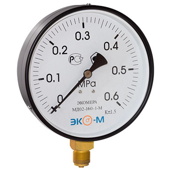 Манометр Экомера рад МД02 0-1,6МПаДк160 М20х1,5 ст