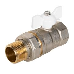 Изображение товара Кран шаровой латунный LD Pride 47.20.В-ГШ.Б (White) Ду 20 Ру 40 вн-американка, (бабочка)