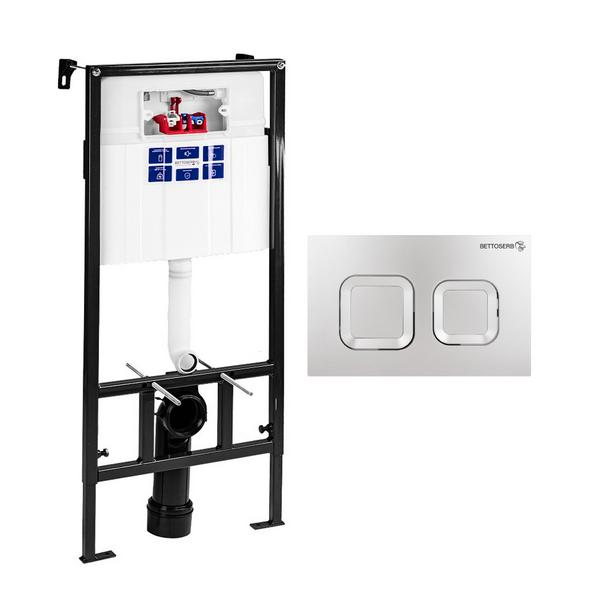 Инсталляция BETTOSERB SAVA FIX SLIM, клавиша смыва SMART, белый глянец, SET40006470