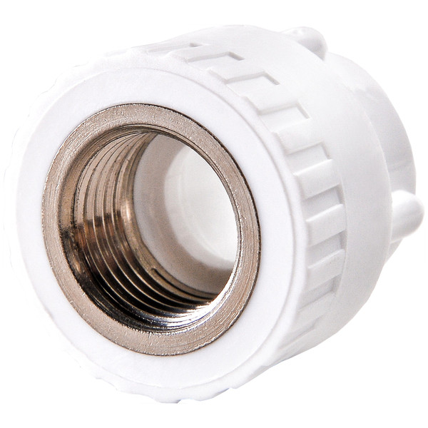 Муфта комбинированная полипропиленовая PPRC ВР 25х1/2" РВК, внутренняя резьба, белая (уп. 25 шт)