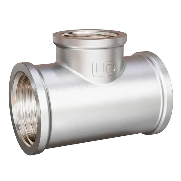 Тройник прямой LD DN15 вн-нр-вн, латунь никелированная