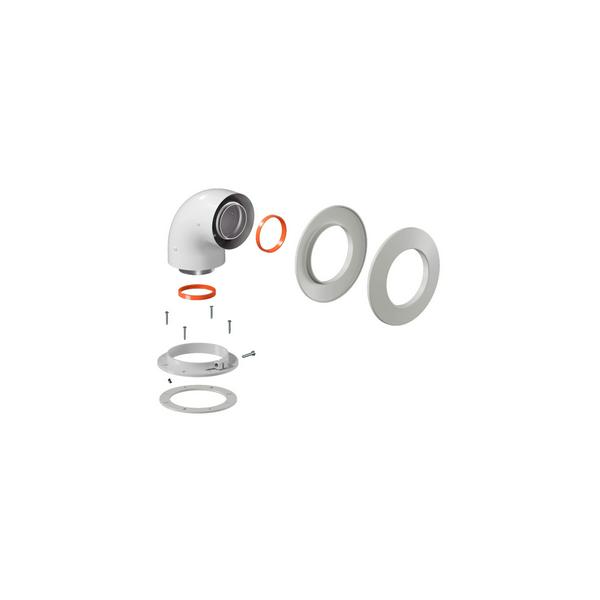 Отвод коаксиальный 60/100 (в компл. фланец)