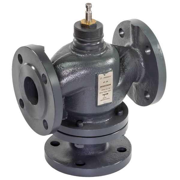 Клапан регулирующий РИДАН VF-3R PN16 DN200 KVS450 T150, 3-х ход.смеш., седельный, фланец,чугун