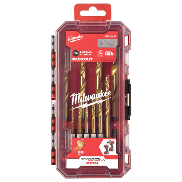 Набор сверл Milwaukee по металлу RedHEX HSS-TiN 10ед. 3-10мм GEN II