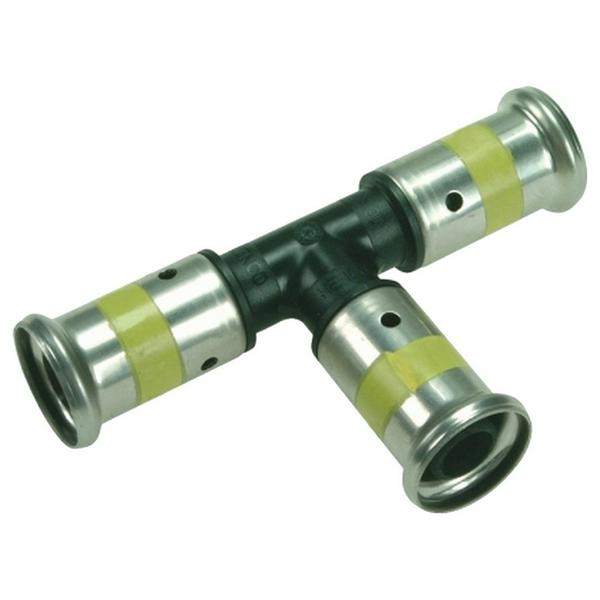 Тройник HENCO равнопроходный, ПВДФ пресс (газ), 16x16x16