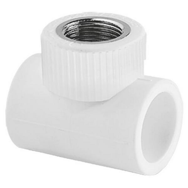Тройник комбинированный полипропиленовый PPRC ВР 25х1/2" внутренняя резьба, белый