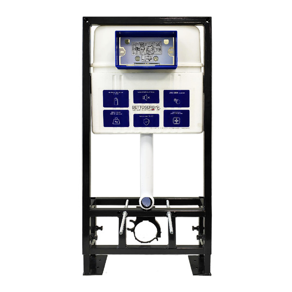 Инсталляция для унитаза BETTOSERB sava free standing, клавиша смыва хром матовый/хром глянец