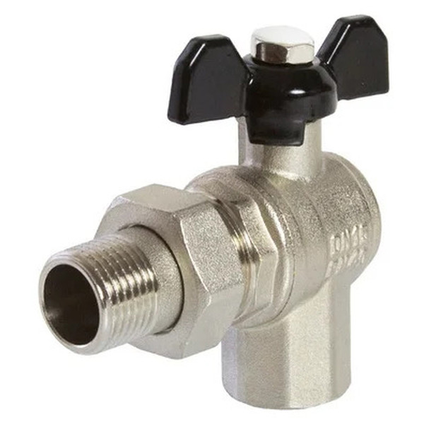 Кран VRT шаровой со сгоном угловой 1/2" бабочка