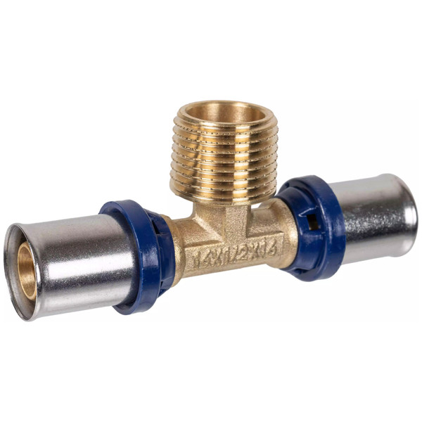 Тройник пресс для металлопластиковых труб Usystems MLC Plus 16-R1/2"НР-16