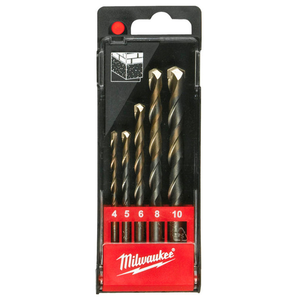 Сверла Milwaukee ударные по бетону DIN 8039 набор 5ед.(4/5/6/8/10мм) GEN II