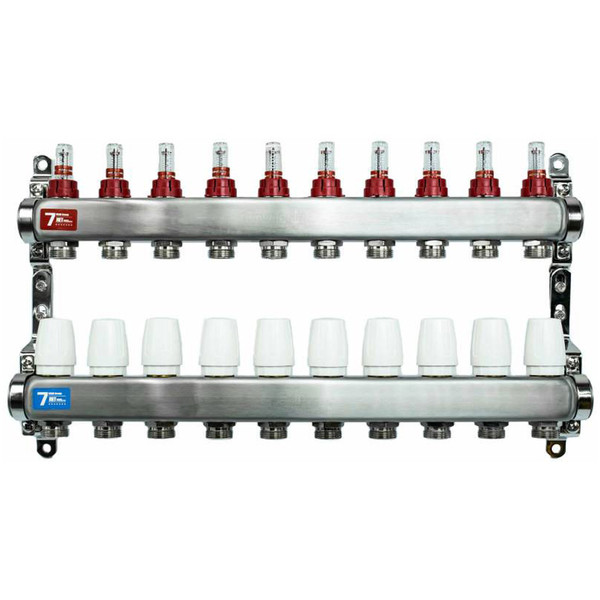 Группа коллект. VIEIR 1х10х3/4" с расходомер, дренаж. кр, воздухоотвод., нерж. сталь VR113-10A