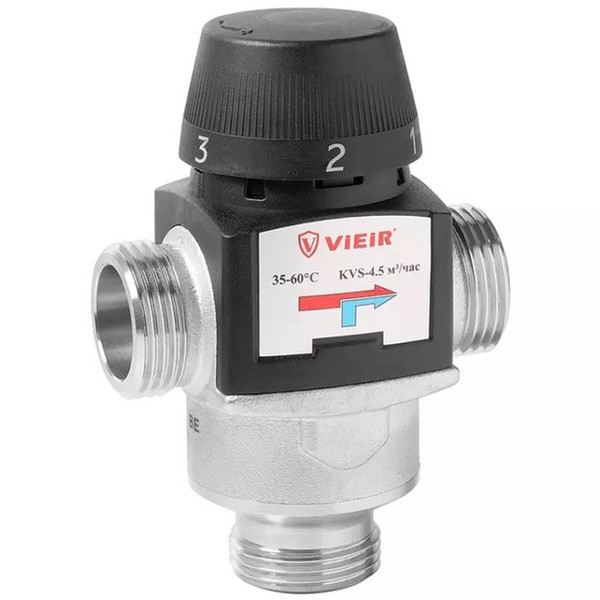 Клапан VIEIR термостатический смесительный 1" t 35-60гр., KVS4,5 VR201 (30/1)