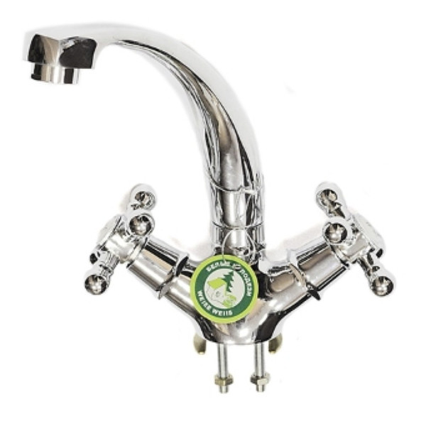 Смеситель БЕЛЫЕ КОЛОДЕЗИ д/кухни 1/2" кер. п/шпильку, корпус и гусак люкс выст.17см, TYE-1097(10)