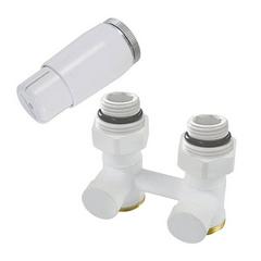 Изображение товара Комплект узла нижн.подкл. SCHLOSSER STANDARD 3/4" прямой, белый, с термоголовкой MINI M30x1,5 +2 Нип