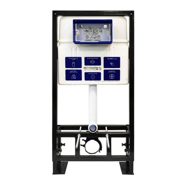 Инсталляция для унитаза BETTOSERB sava free standing, клавиша смыва черный матовый/хром глянец