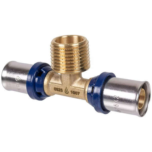 Тройник пресс для металлопластиковых труб Usystems MLC Plus 20-R3/4"НР-20