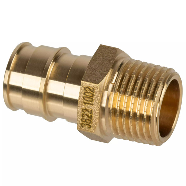 Штуцер Usystems с наружной резьбой латунный для труб PE-Xa 25-R3/4"НР, тип 1