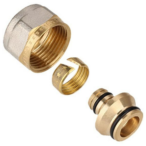 Соединитель Gappo Евроконус для металлопластиковых труб 16 (2,0) мм х 3/4"