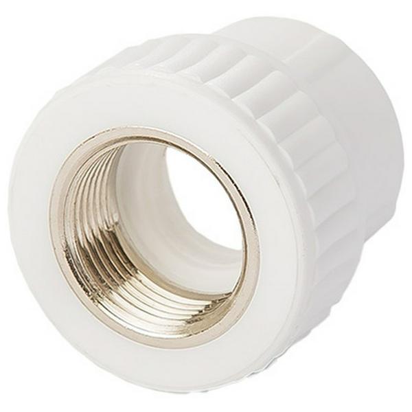 Муфта комбинированная полипропиленовая PPRC ВР 25х1/2" внутренняя резьба, белая (уп. 25 шт)