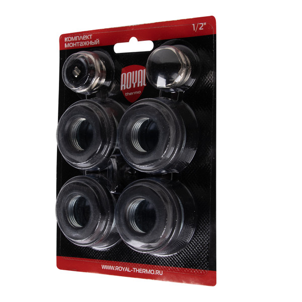 Комплект монтажный Royal Thermo 1”х 1/2" черный