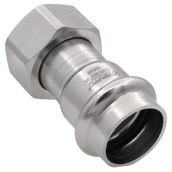 Соединитель VIEIR с накидной гайкой нерж. сталь 22×3/4" VER-PRO (65/5)