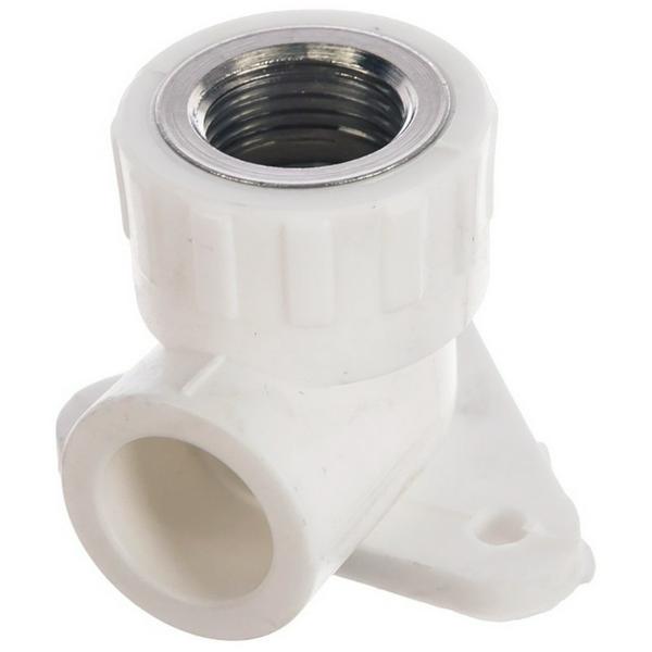 Угольник РОСТерм PPR комбинированная D20х1/2 ВР с креплением