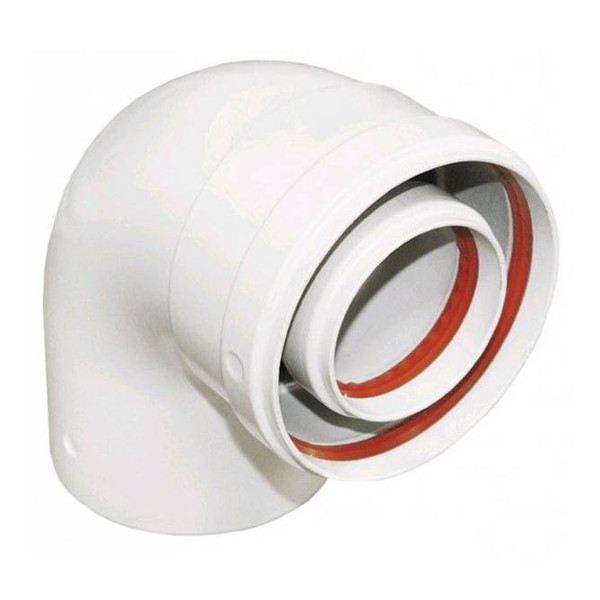 Отвод коаксиальный BAXI полипропиленовый 87гр., диам. 110/160 для конденсационных котлов