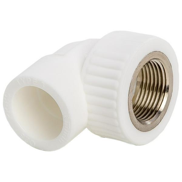 Угольник комбинированный ППР PPRC ВР 20х3/4" Lammin ВН резьба, белый (уп. 20 шт)