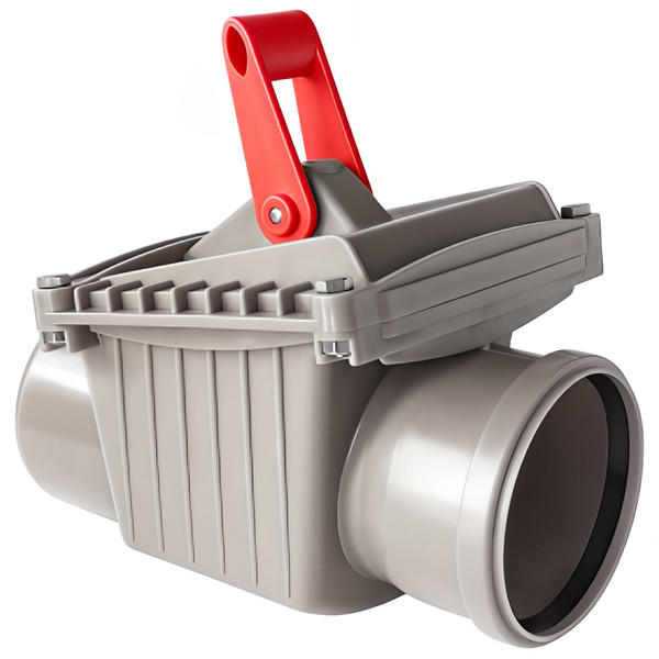 Клапан обратный с механическим затвором ПП 110 мм серый