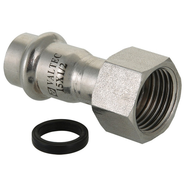 Соединитель из нержавеющей стали ВР 35х1 1/4 с накидной гайкой Valtec, (VTi.908) (уп. 5 шт)