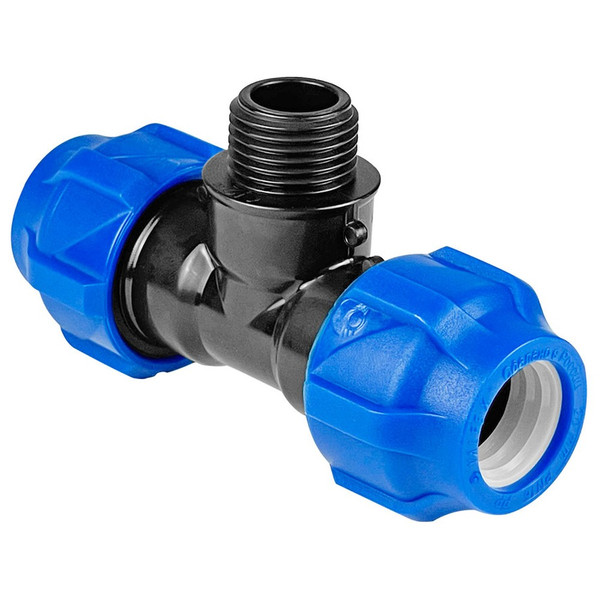 Тройник ПНД компрессионный НР 32*1/2" наружная резьба (VALFEX)