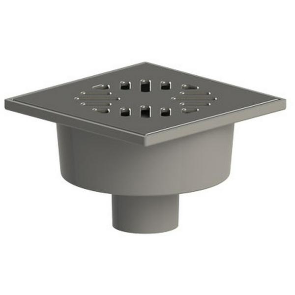 Трап с вертикальным сливом 50 мм нержавеющая решетка 150*150 мм гидрозатвор