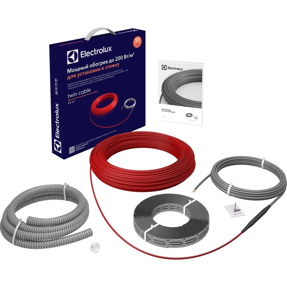 Изображение товара Нагревательный кабель Electrolux TWIN CABLE 2-17-2500 для теплого пола Изображение товара Нагревательный кабель Electrolux TWIN CABLE 2-17-2500 для теплого пола
