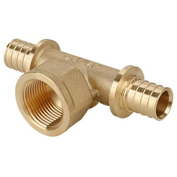 Тройник-переходник Gappo с врутренней резьбой латунный 16-Rp 1/2"-16