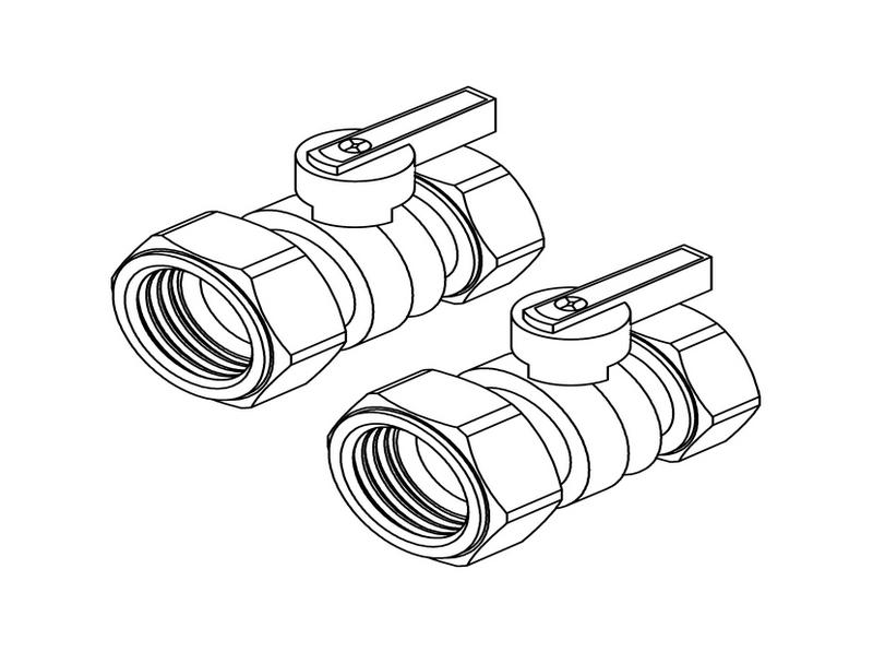 Комплект REHAU кран шаровой 1" никелир. для коллекторов (2)