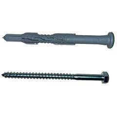 Изображение товара Дюбель фасадный нейлон 10х100 с бортом + Саморез DIN 571 8x100 оц (упак_50шт.)