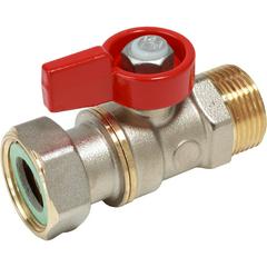 Изображение товара Кран шаровой Giacomini НР для котлов и счетчиков 3/4"M x 3/4" гайка - красн. рук., R254PX014