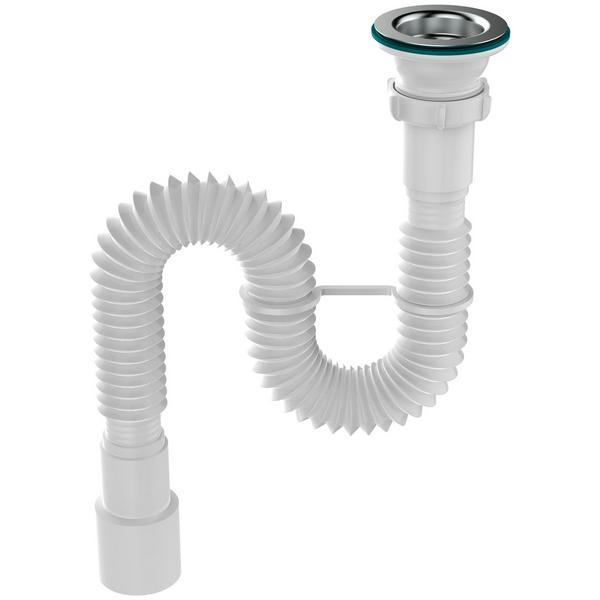 Сифон для мойки гофрированный "Aquant" нержавеющий выпуск (F103-60-MR) (аналог АНИ G106)