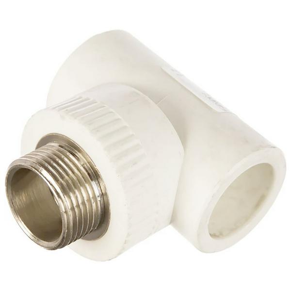 Тройник комбинированный полипропиленовый PPRC НР 32х1" Pro Aqua наружная резьба, белый (уп. 15 шт)