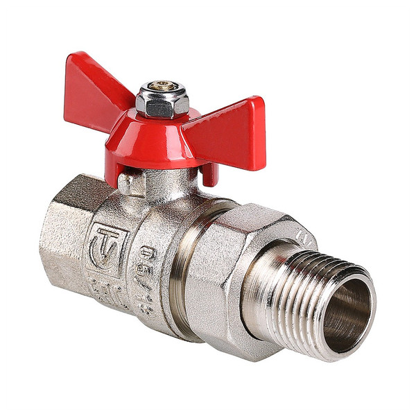 Кран шаровый с накидной гайкой "бабочка" ВН внутренняя наружная 1/2" (Valtec VT.227) уп 10 шт