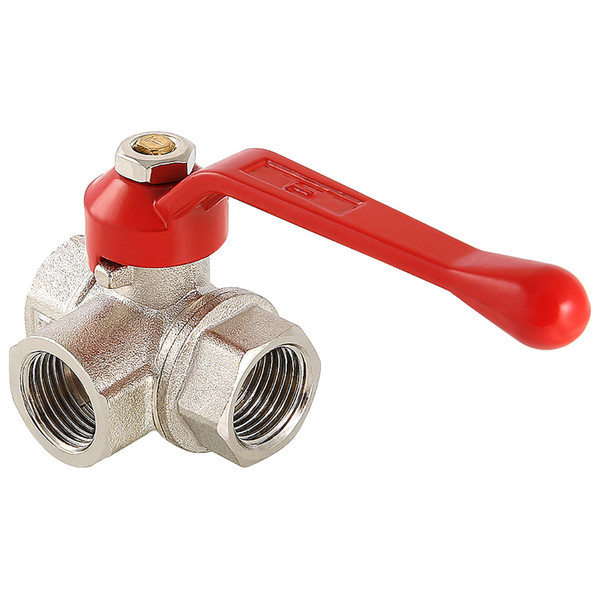 Кран шаровый трехходовый "рычаг" ВВ внутренняя резьба Т-образный 3/4" (Vt.361) уп 4 шт