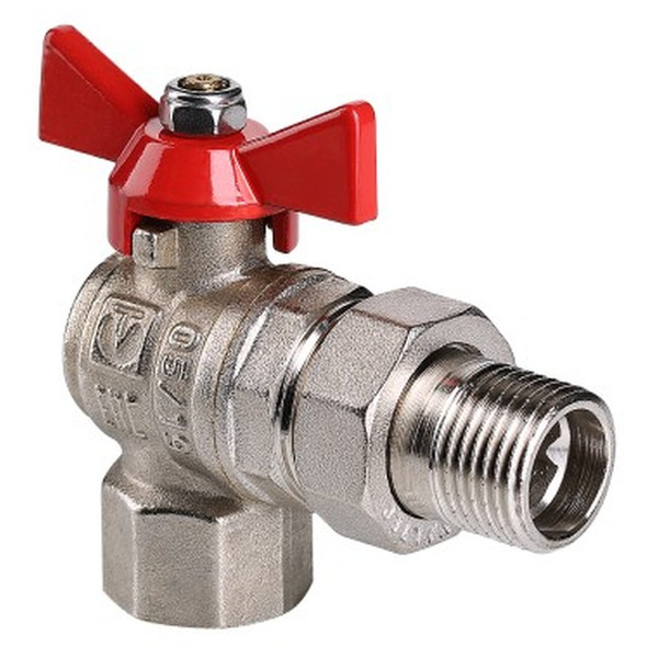 Кран шаровый угловой с накидной гайкой "бабочка" ВН внутренняя наружная 3/4" (Valtec VT.228) уп 8 шт