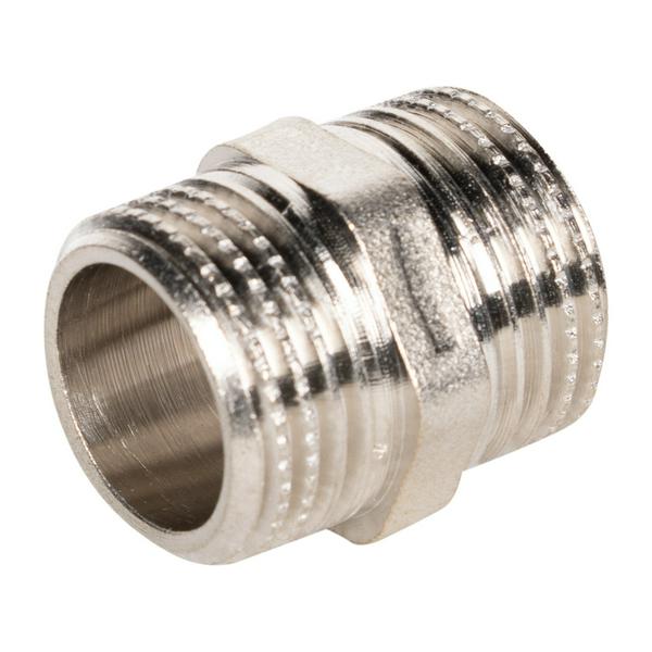 Ниппель прямой LD DN15 нр-нр, латунь никелированная (с биркой)