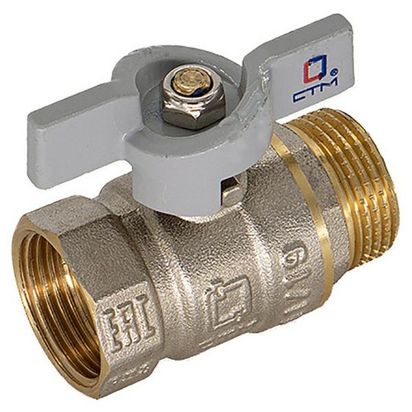 Кран CTM шар. для воды 1" г/ш бабочка СТАНДАРТ CWFMB001