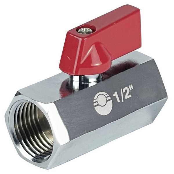 Кран шаровый "MINI" ВВ внутренняя резьба 1/2" никелированный VALFEX (VF.330.NB.012)