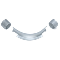 Изображение товара Фиксатор поворота трубы REHAU 16/90гр с кольцами, оцинк. сталь